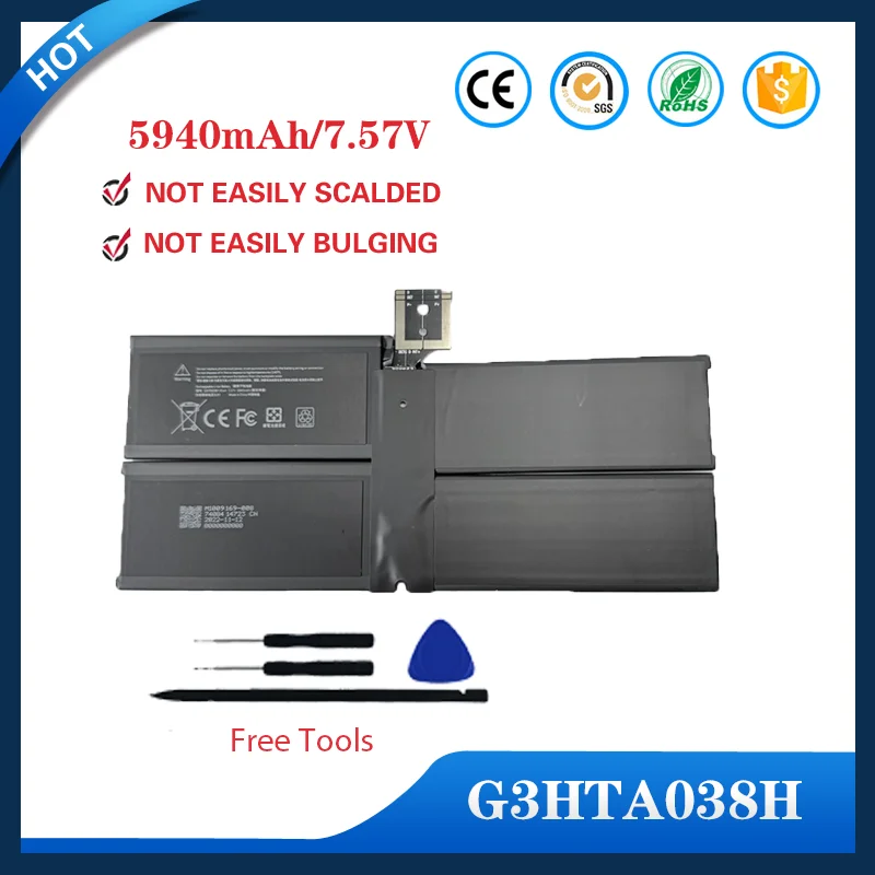 

Premium G3HTA038H 45Wh Rechargeable Laptop Battery Replacement For Microsoft Surface Pro 5 1796 DYNM2
