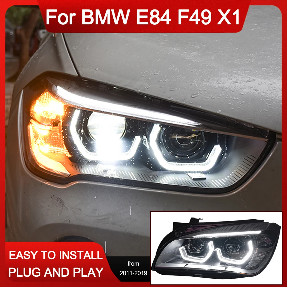 

Car LED Head Lamp for BMW X1 E84 F49 Headlights 2010-2015 New Angel Eye LED DRL Turn Signal Front Light Auto Accessories