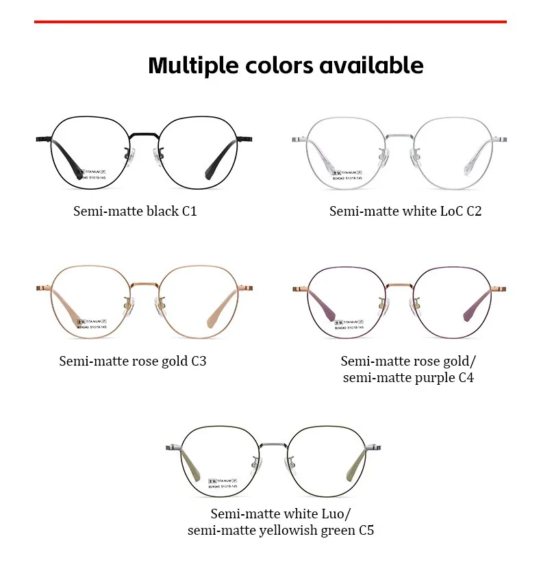 KAROS New All Titanium Round Prescription Eyeglasses for Women Myopia Anti Blue Light Photochromic Optical