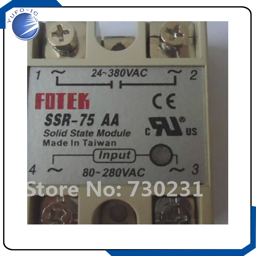 شحن مجاني 1 قطعة مرحل الحالة الصلبة SSR-75AA 75A 24-380VAC 8-280VAC جديد