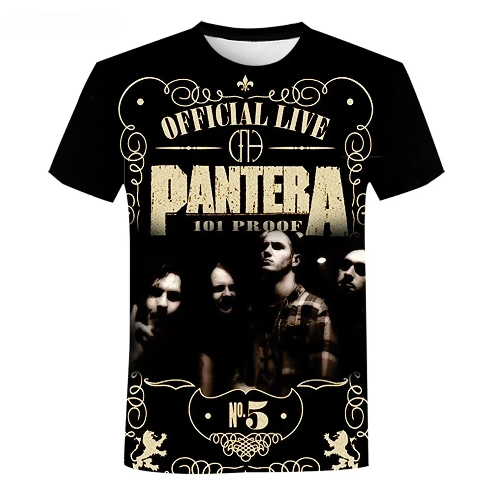 

Vintage Pantera Band Rock T Shirts Men 3D Printing O-Neck Harajuku T-Shirt Summer Short Sleeve Unisex Clothing