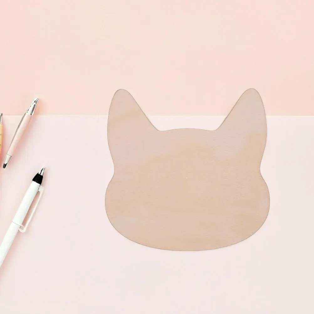 

12Pcs Unpainted Cat Head Wood Cutouts Natural Wooden Chips for DIY Graffiti Craft Painting Projects Wooden Home Decor