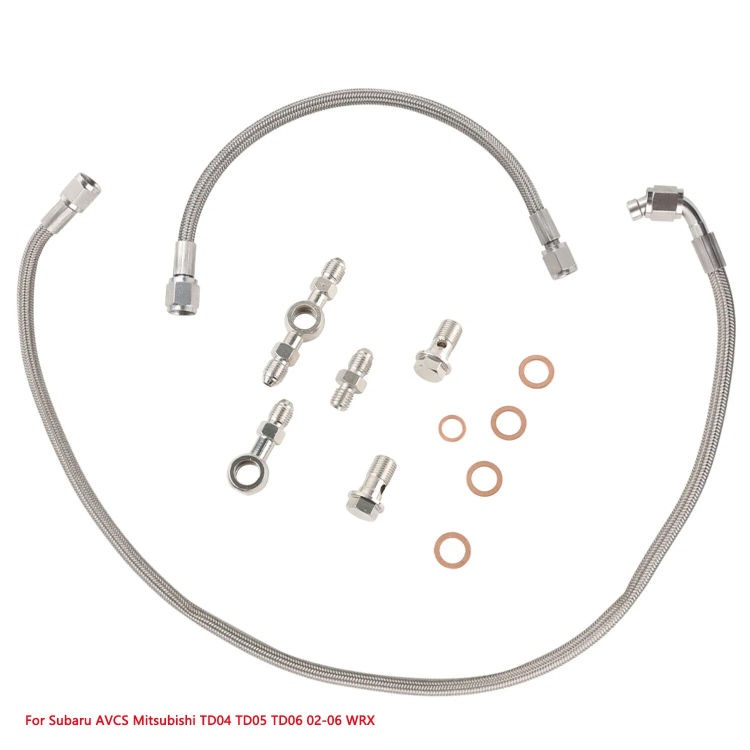 accessory upgrade replacement For Subaru AVCS Mitsubishi TD04 TD05 TD06 02-06 WRX New Turbo Oil Feed Line Kit