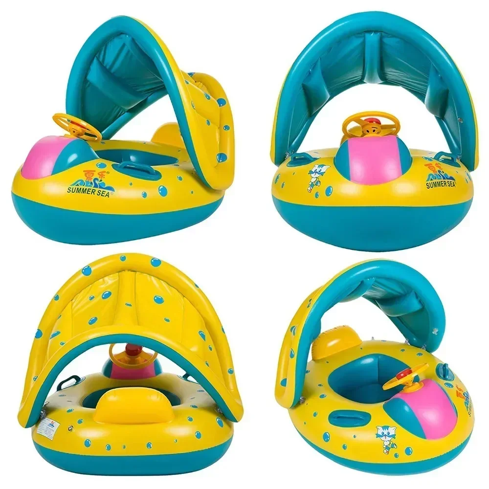 Baby Pool Float, Baby Inflatable Swimming Ring Pool Float, Baby Inflatable Swimming Floats with Safety Seat for Toddlers