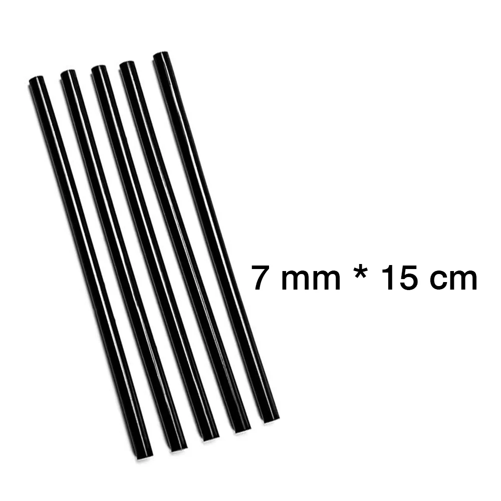 Barra de pegamento negro/transparente, queratina de 7x15mm para extensiones de cabello, material en barra de pegamento para extensiones de cabello, barra de pistola de pegamento, 10 unidades, venta al por mayor