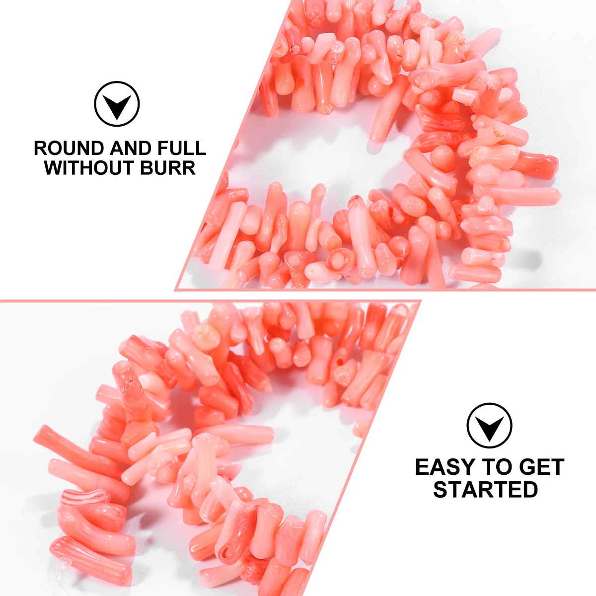 120 Uds. 40Cm suelto para hacer joyería Diy Material espaciador de Coral Irregular cuentas rosas para pulsera collar cuentas Diy