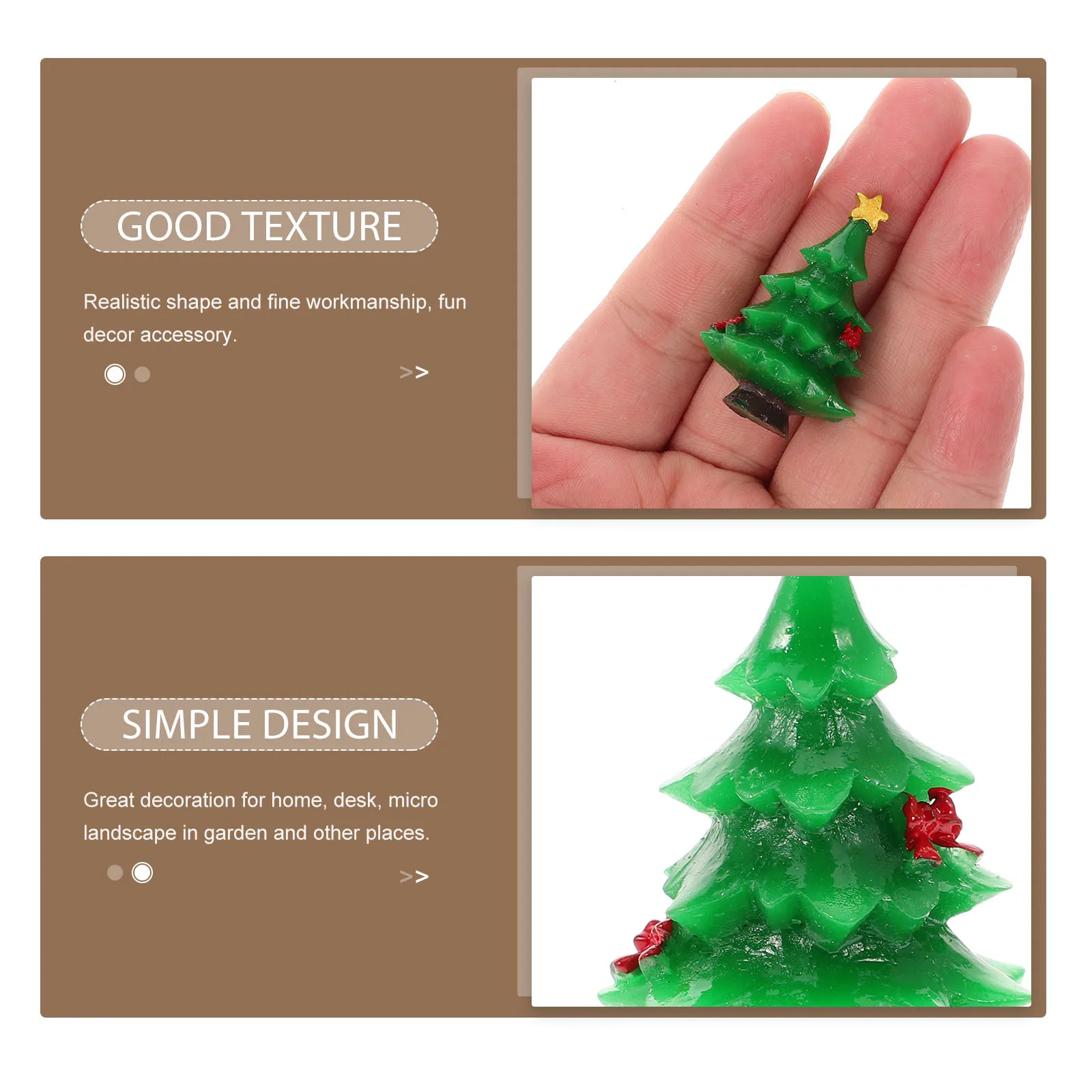 

30Pcs Resin Christmas Tree Ornaments Creative Desktop Resin Ornament Ideal for Moss Succulent Microlandscape Decorations