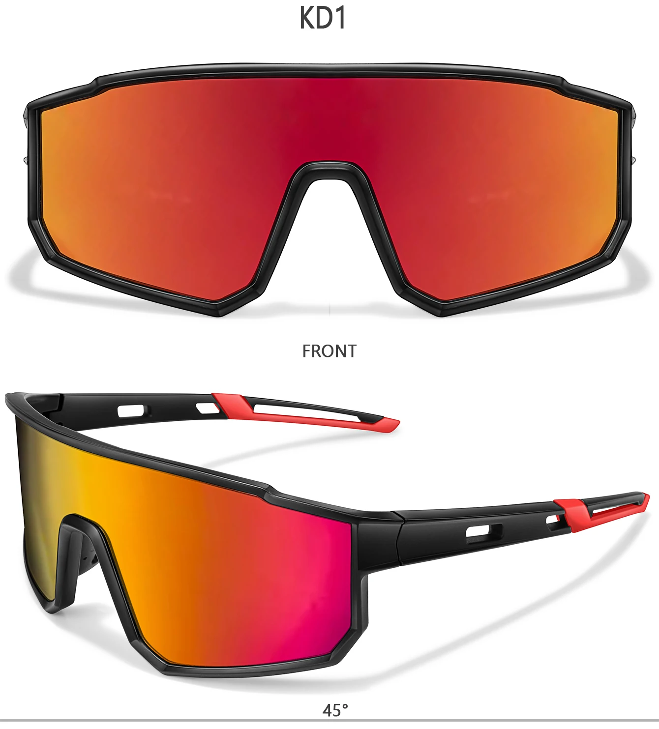 Trendige Angler-Sonnenbrillen für Männer und Frauen, lässige winddichte Brillen mit UV-Schutz für Outdoor-Sportarten, Laufen und Radfahren. – Detail 8