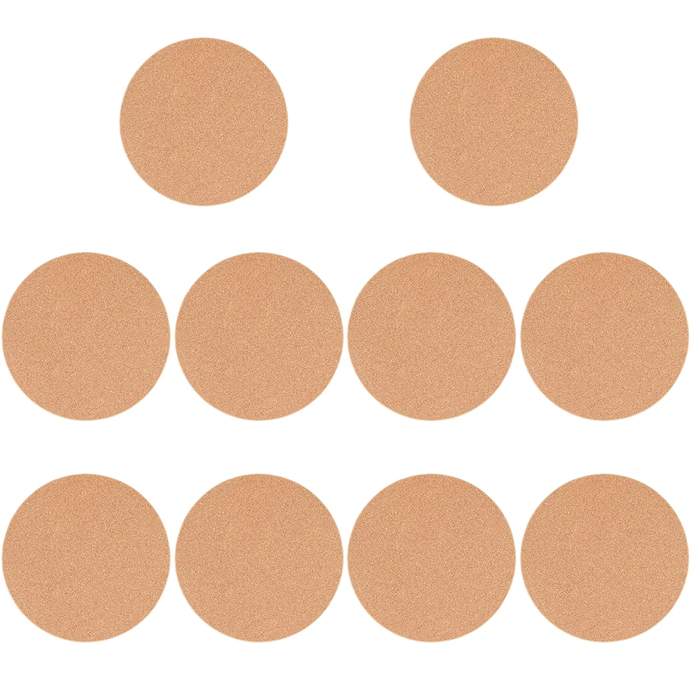 10pcs Light Brown Cork Plant Pot Mats Heat Insulation Pads For Home Garden Flowerpot Base Scratch Floor Care Supplies