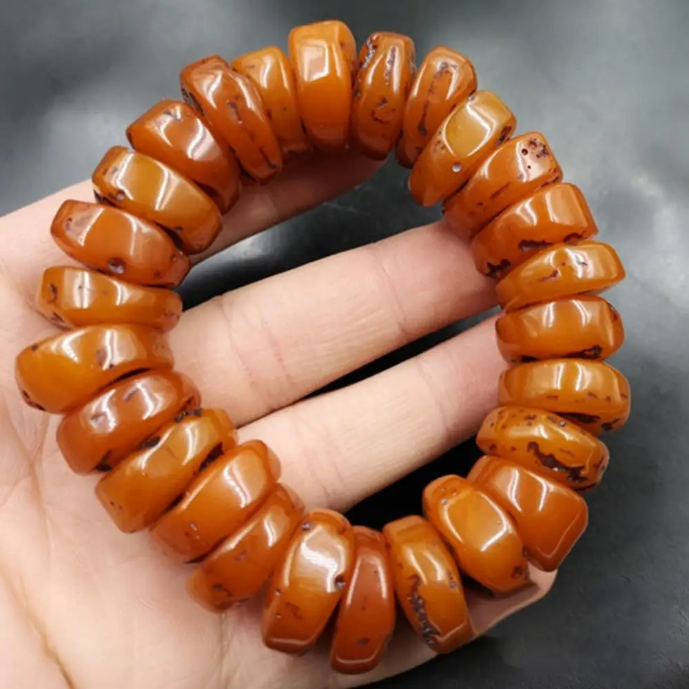 Jewelry Accessory Gift Fashion Bracelet Natural Amber Beeswax Abacus Beaded Hand