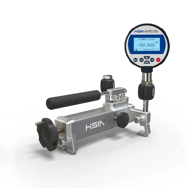 HSIN613 Manual Air Pressure Calibration Hand Pump Portable Pneumatic Pressure Gauge Comparator Calibrator Test Instrument 6bar
