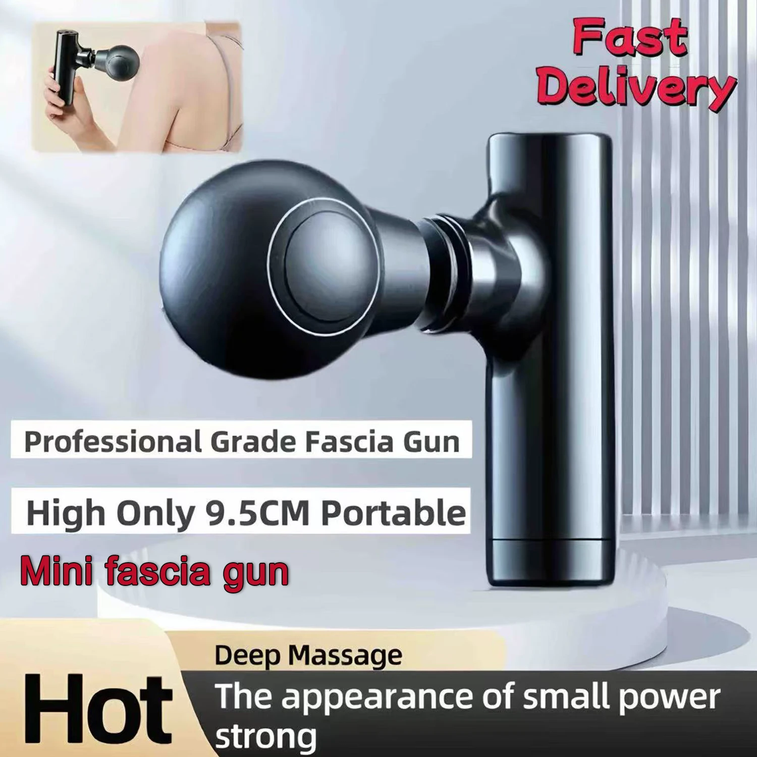 

2025 New Mini Massage Gun USB Portable Muscle Relaxation Vibrating Fitness Equipment for Neck Back Shoulder Pain Relief