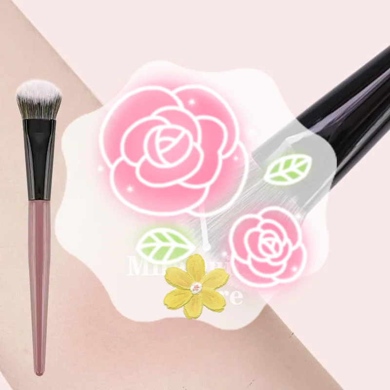 فرشاة أحمر الخدود الناعمة للخدود، أداة تجميل محمولة لبودرة أحمر الخدود وكونتور الوجه للنساء والفتيات المبتدئين