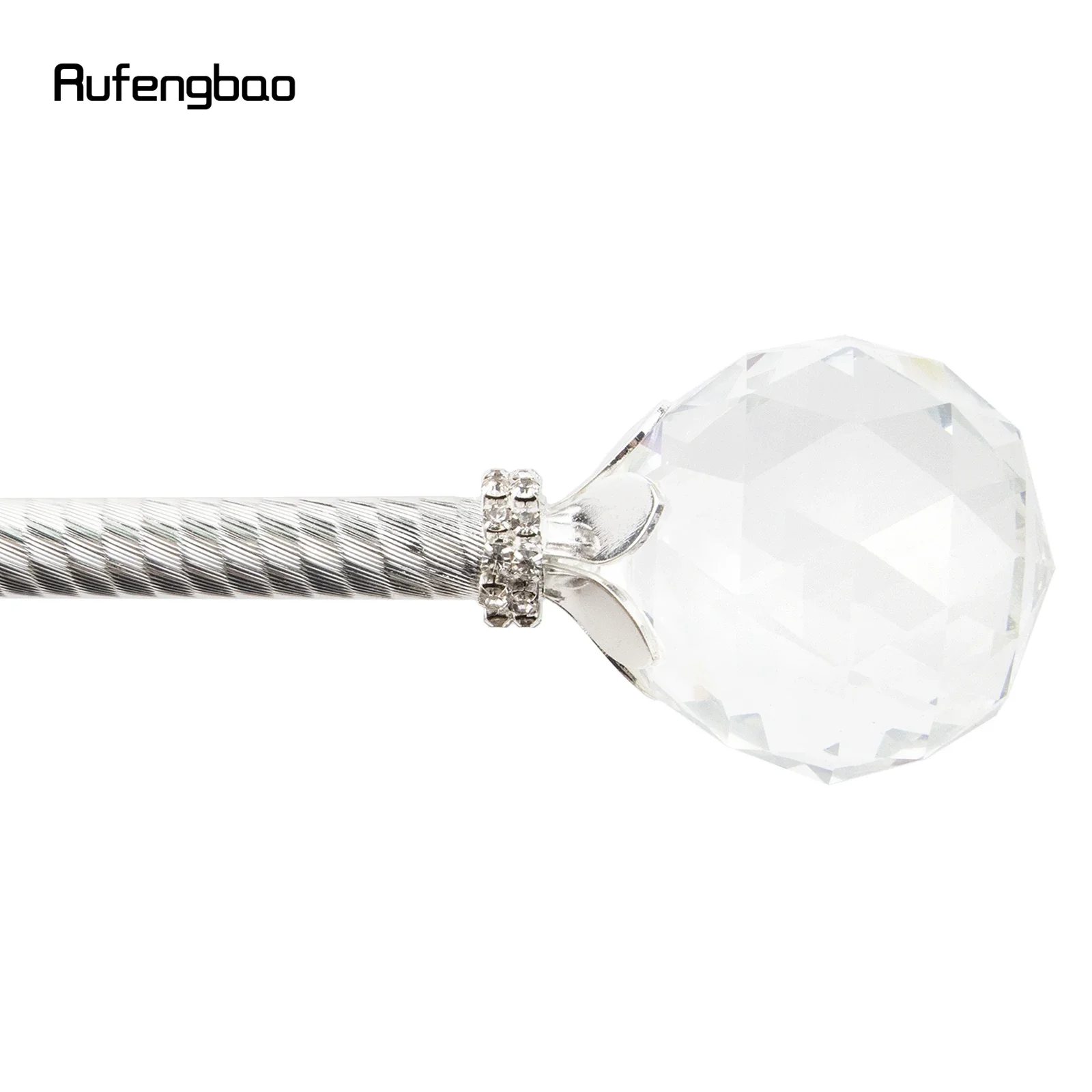 Bacchette da fata in lega di vetro bianco con sfera di cristallo per ragazze Bacchette da principessa Bacchetta da angelo per bambini Festa Cosplay Matrimonio Festa di compleanno 91 cm