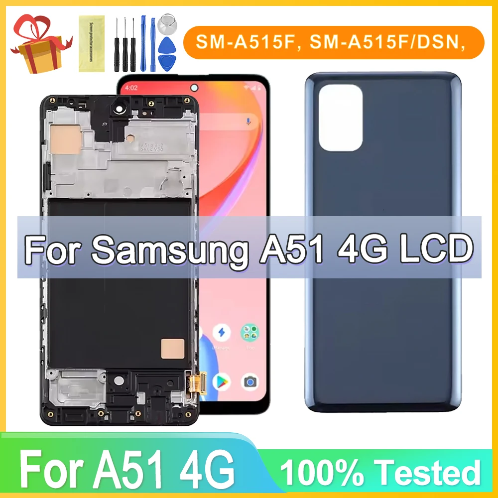 

TFT LCD Screen for Samsung Galaxy A51 4G With Digitizer Full Assembly With Frame Not Supporting Fingerprint Identification