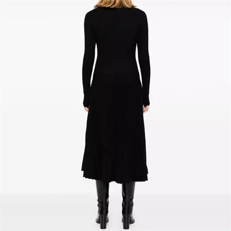 Casual women\'s dresses New elastic knitted slim long dresses for autumn 2024 High quality wool blend Midi dresses party dresses