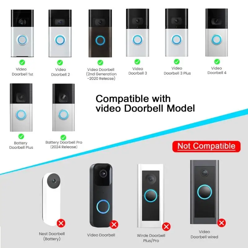 

Y1UD Vinyls Siding Doorbell Mount Home Office Antitheft Rings Video Doorbell Mount
