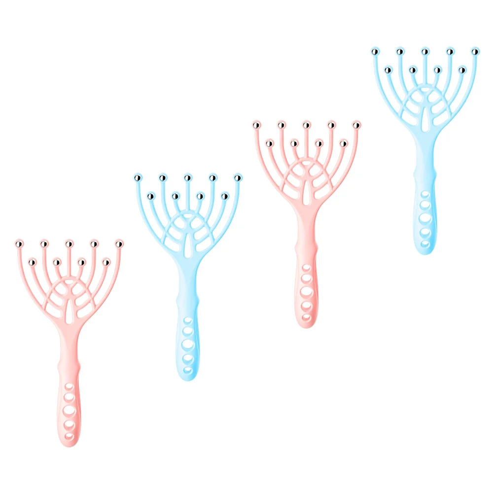 

4Pcs Creative Head Massager Claw Multi-Function Scalp Massage Tool Smooth Safe for Daily Care Great Gift Relaxation Spa Device
