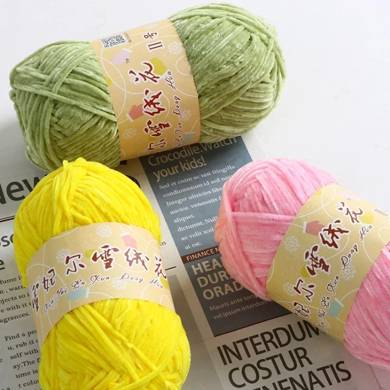 40g / 1PC Chenille Velvet Yarn Knitting Wool DIY Hand-knitted Sweater Thick Warm Crochet Knitting Yarns Cotton Baby Wool 148m