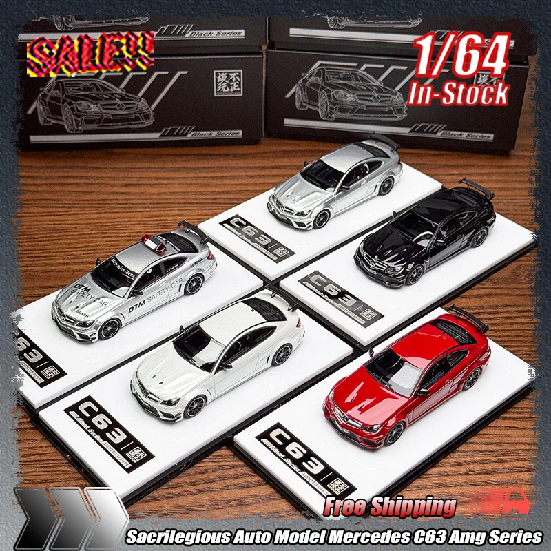 

New Sacrilegious Auto Model 1:64 Scale Mercedes C63 Amg Black Series Limited Resin Car Models For Adult Collectors Display Gifts