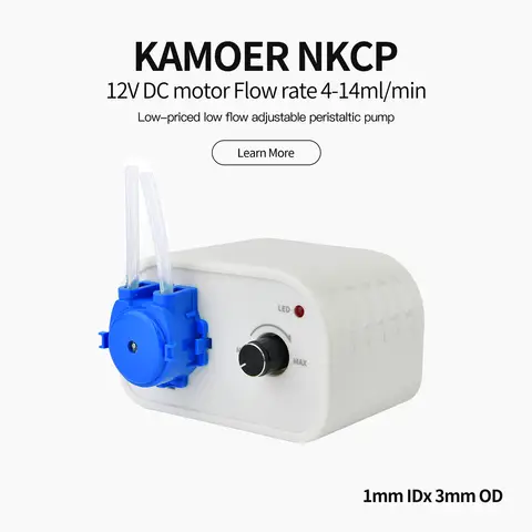 Kamoer 4-65ml/min NKCP 연동 펌프 12V 전원 플러그 가변 속도 포함 ​ ​ 실험실 화학 실험용 액체 펌프