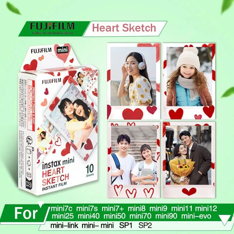 3-дюймовая фотобумага в форме сердца Fujifilm Instax Mini, фотобумага для эскизов в форме сердца, мини 12/8/9/SE/40/25/90/11/EVO, универсальная мини-пленка Instax 3-дюймовая фотобумага в форме сердца Fujifilm Instax Mini, фотобумага для эскизов в форме сердца, мини 12/8/9/SE/40/25/90/11/EVO, универсальная мини-пленка Instax