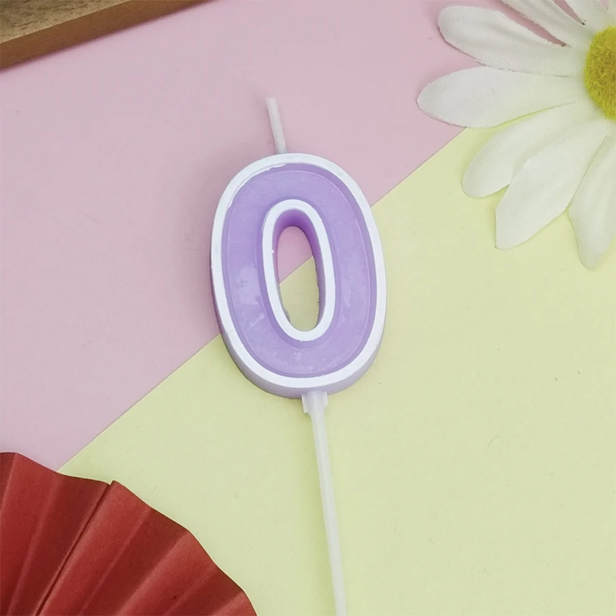 Kinder Macaron Candy Color Happy Birthday Digitale Kerze Kuchen Jahrestag Feier Party Dekoration – Detail 8