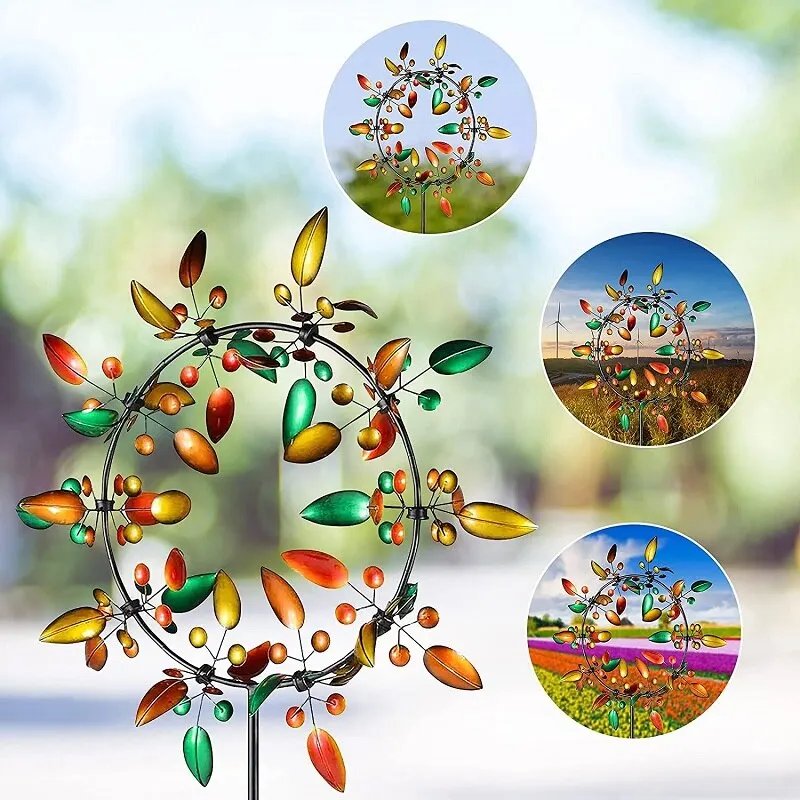 

Unique Rainbow Color Metal Windmill Outdoor Wind Spinners Wind Collectors Courtyard Patio Lawn Garden Decoration Gift Dropship