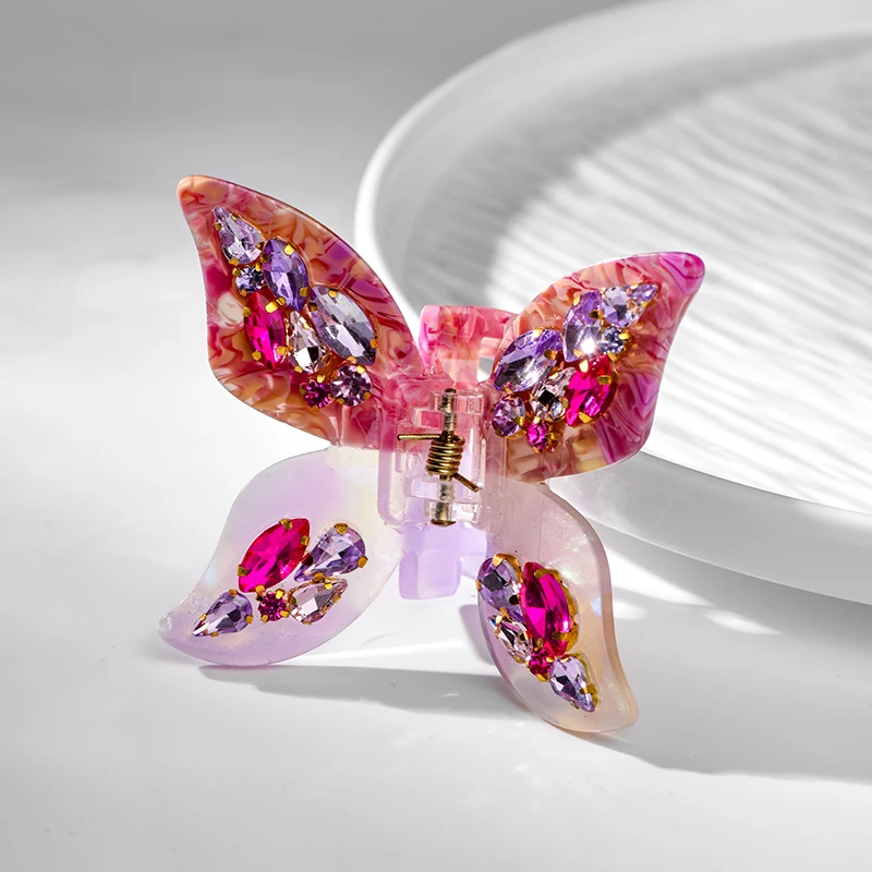 New Rhinestone Butterfly Hair Claw Clip Three-Dimensional Hair Clip Fashion Hair Clip Women Girls Hair Accessories