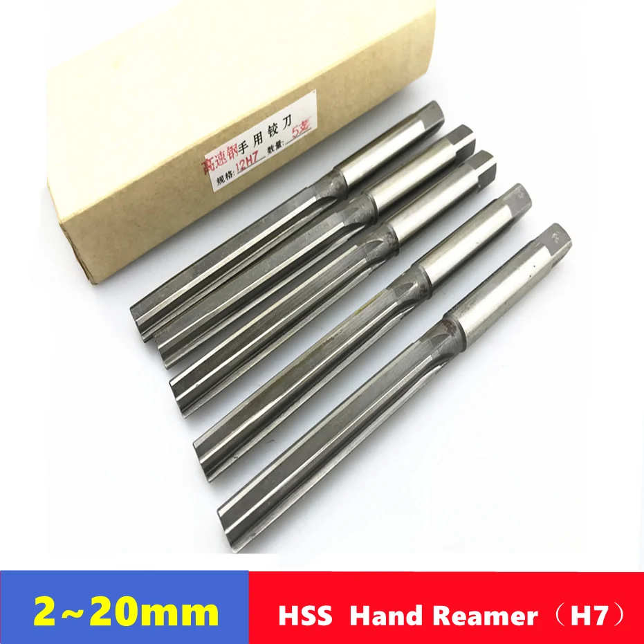 H7 manual straight slot reamer 2-20mm, W6542 HSS manual square shank reamer, manual reaming and precision cutting milling cutter