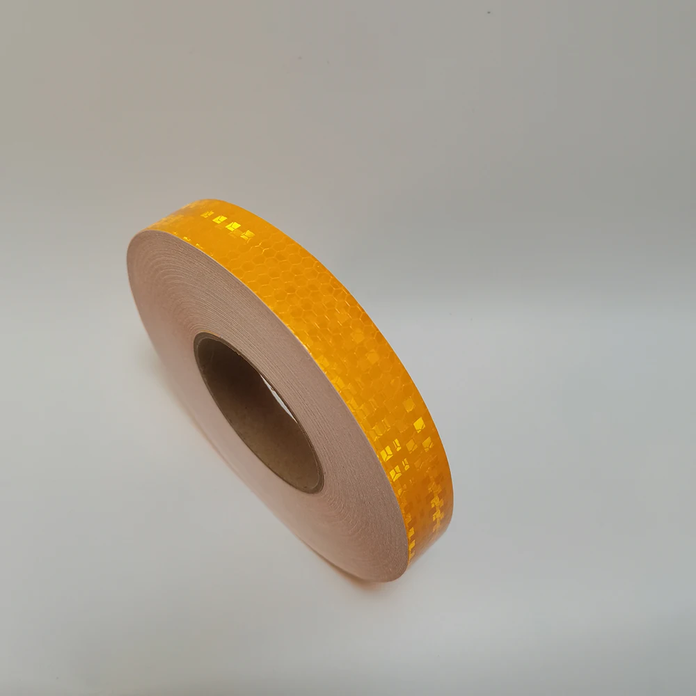 2.5cm*50m Bike Wheels Reflective Stickers Cycling Reflectors Strip Adhesive Tape Orange-yellow Decal For  MTB Bicycle Helmet Car