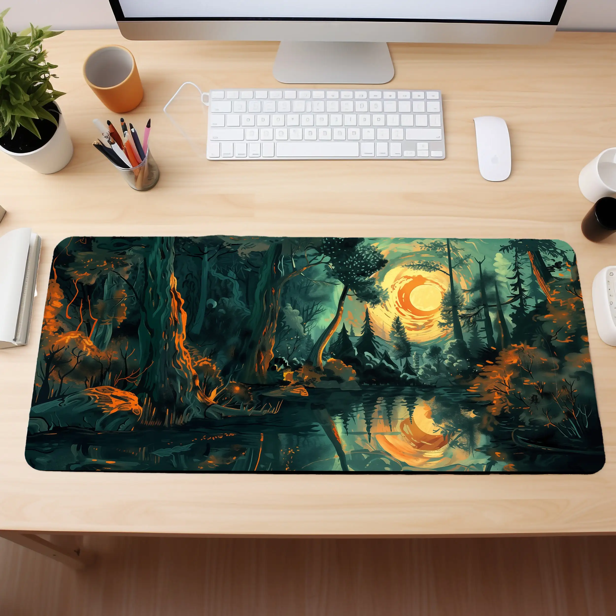 Forest and River Desktop Decoration,beautiful Natural Desktop Decoration,teacher Gift,gaming Mouse Pad,perfect Gift for Friends.
