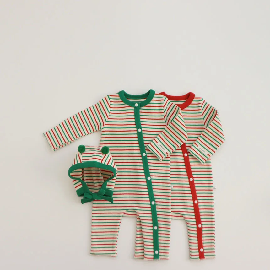 MILANCEL Christmas Clothes Striped Rompers Infant Boys Jumpsuits for Newborns