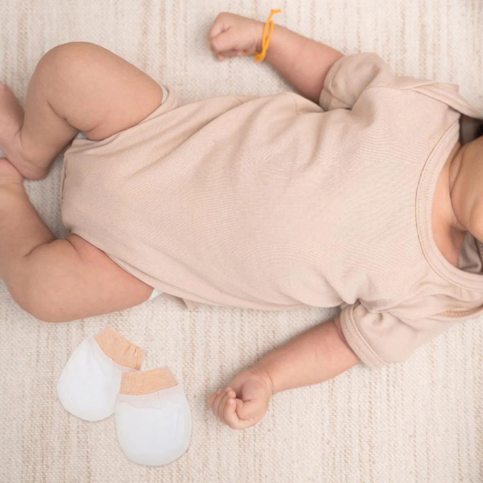 

5Pairs Colored Cotton Anti-Grab Baby Gloves Soft Ribbed Newborn Infant Hand Covers Breathable Gentle Skin Protection 0-6 Months