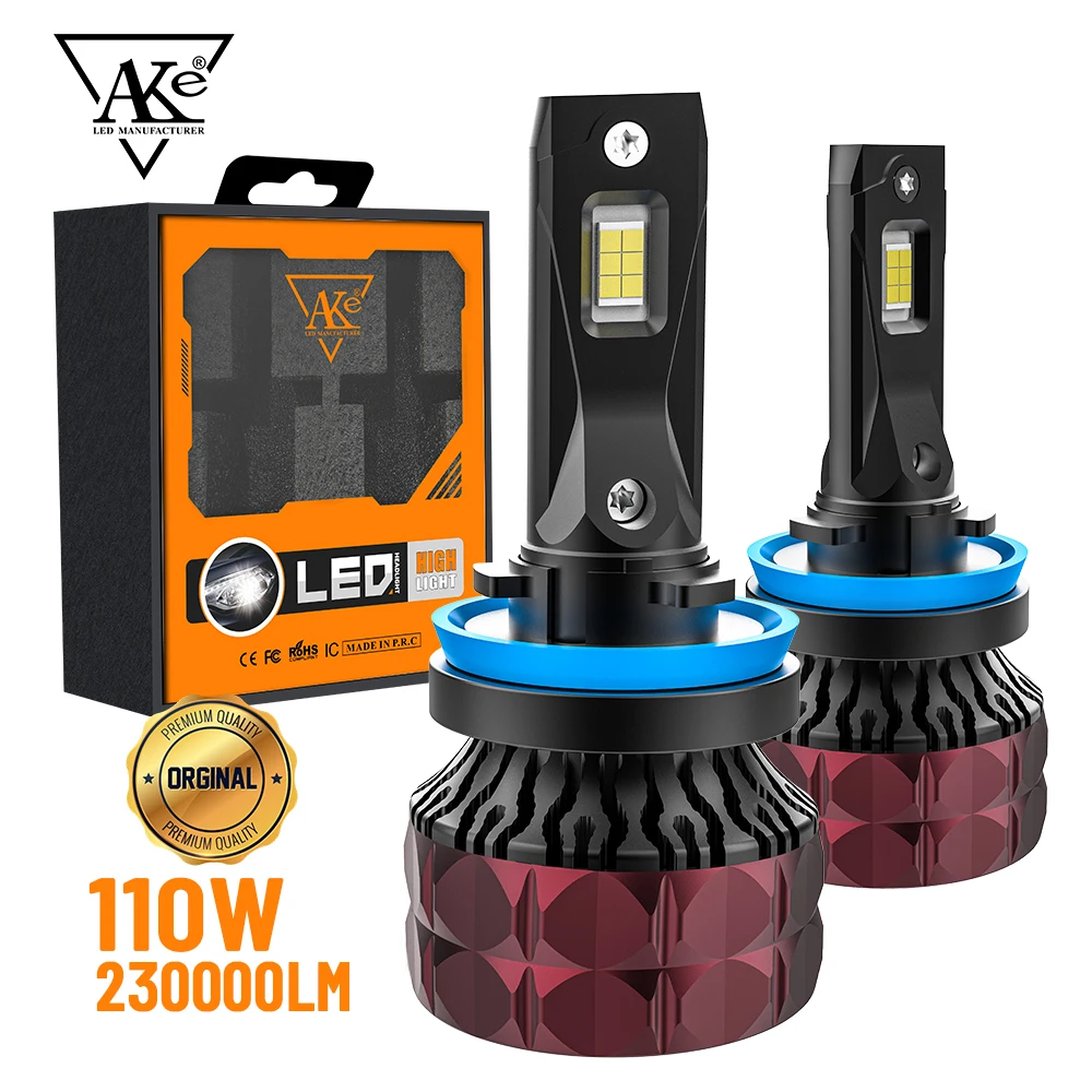 

AKE H4 LED H7 H11 Car Headlight Bulbs 110W 230000LM CSP Super Canbus H1 9005 9006 9012 Turbo Lamp 6000K Car Light 12V Auto Lamp