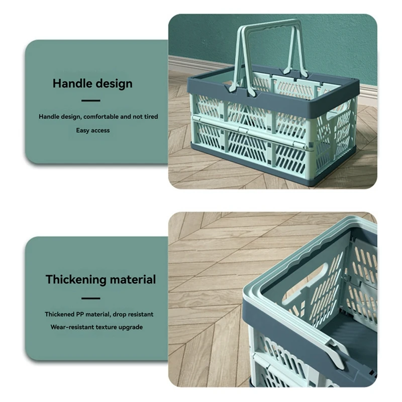 Foldable Storage Basket With Handle-Large Portable Box For Desktop&Home Organization,Pastel Colors,Ideal For Living Room