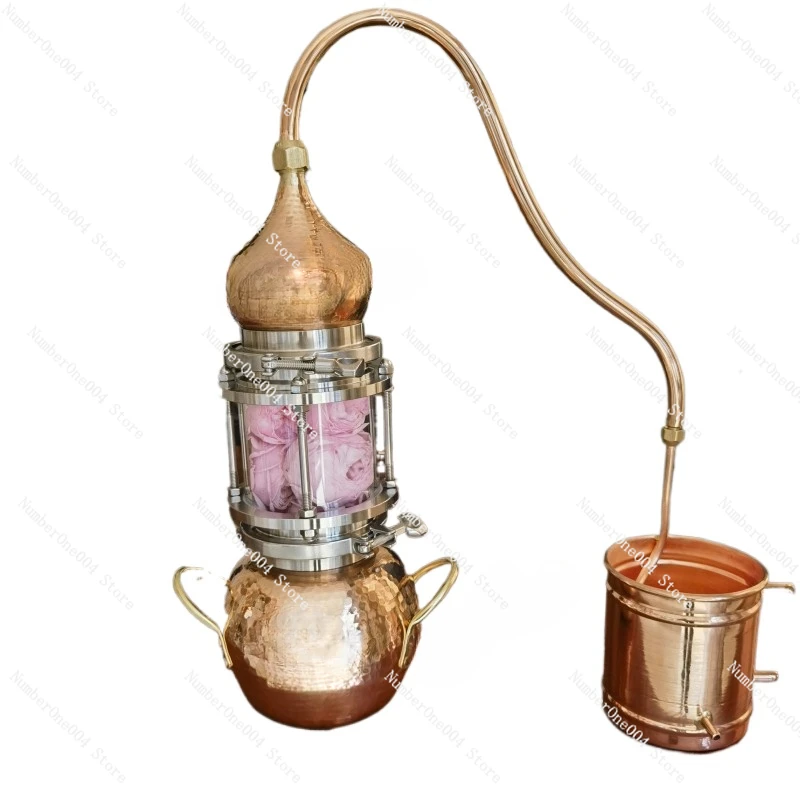 Pure copper distiller household small ancient distillation equipment pure sol machine distilling wine perspective distillation