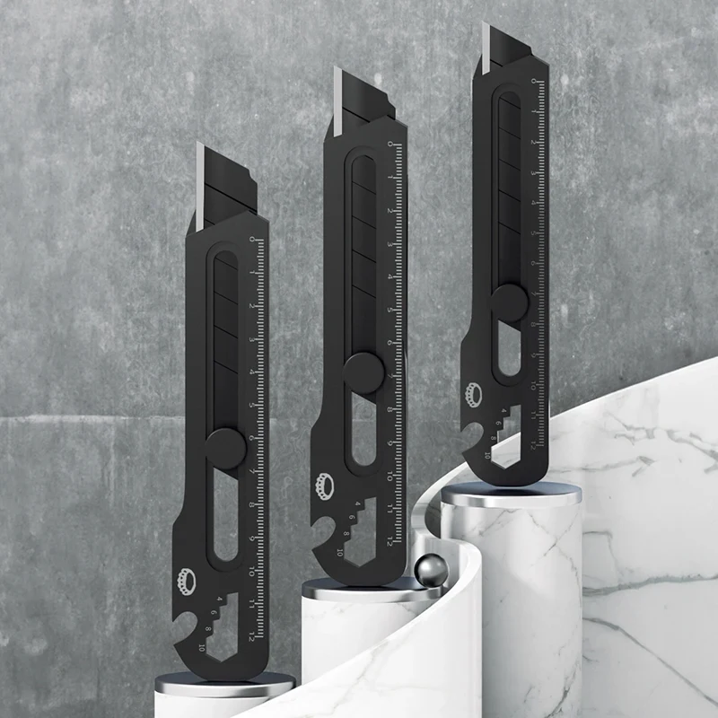 6 in 1 Edelstahl Universal messer Multifunktion öffner versenkbare Box Cutter tragbare Büro Home Kurier Unboxing Messer
