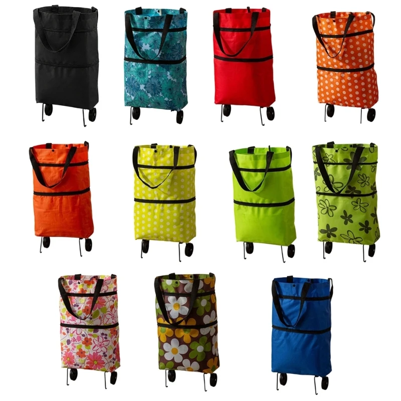 Rolltasche mit großem Fassungsvermögen, faltbare Einkaufswagenträger mit Rollenunterstützung für Marktausflüge und – Detail 1