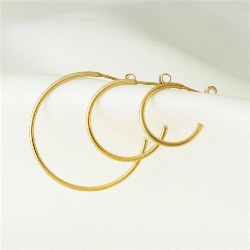 Hoop Post Earrings 14K Gold Filled Stud Hoop Gold Jewelry Gold Hoop Earrings Brincos Pendientes Oorbellen Boho Women Earrings