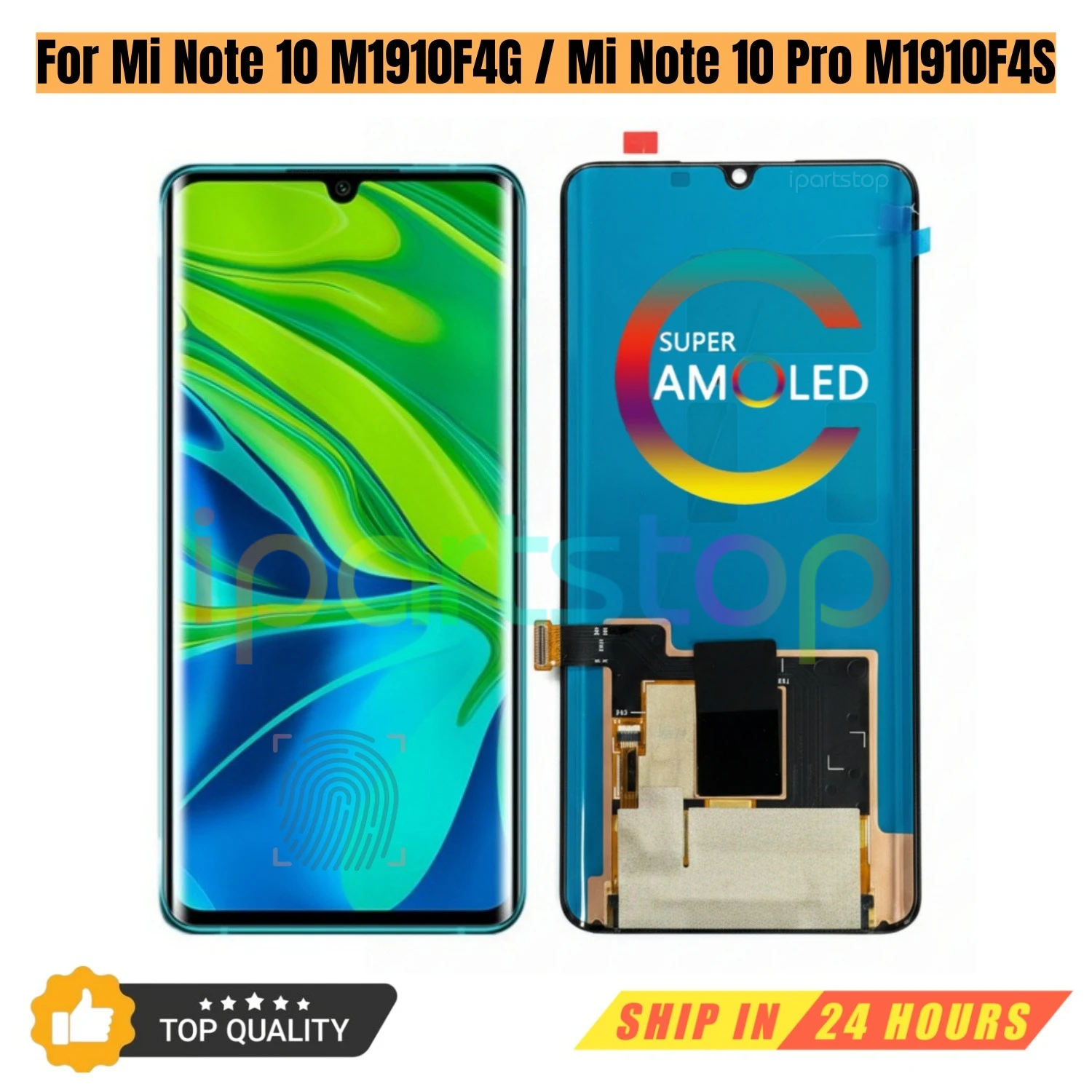 

iParts Replacement Display for Xiaomi Mi Note 10 M1910F4G Mi Note 10 Pro M1910F4S AMOLED Touch Screen with Frame Assembly OEM