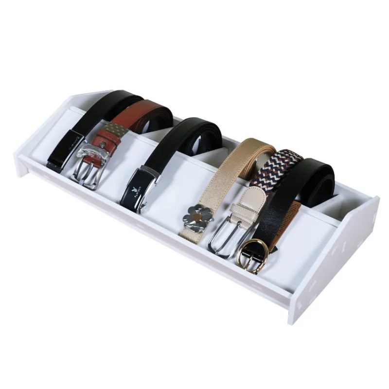 Multi Grid Belt Storage Box Non-Plastic Belt Display Rack Leather Goods Closet Organizer