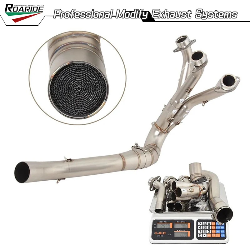 For YAMAHA MT-09 FZ-09 20-23 Tracer 9\GT 21-23 Motorcycles Exhaust Muffler Header Pipe Connect 51MM Tail Escape Stainless Steel