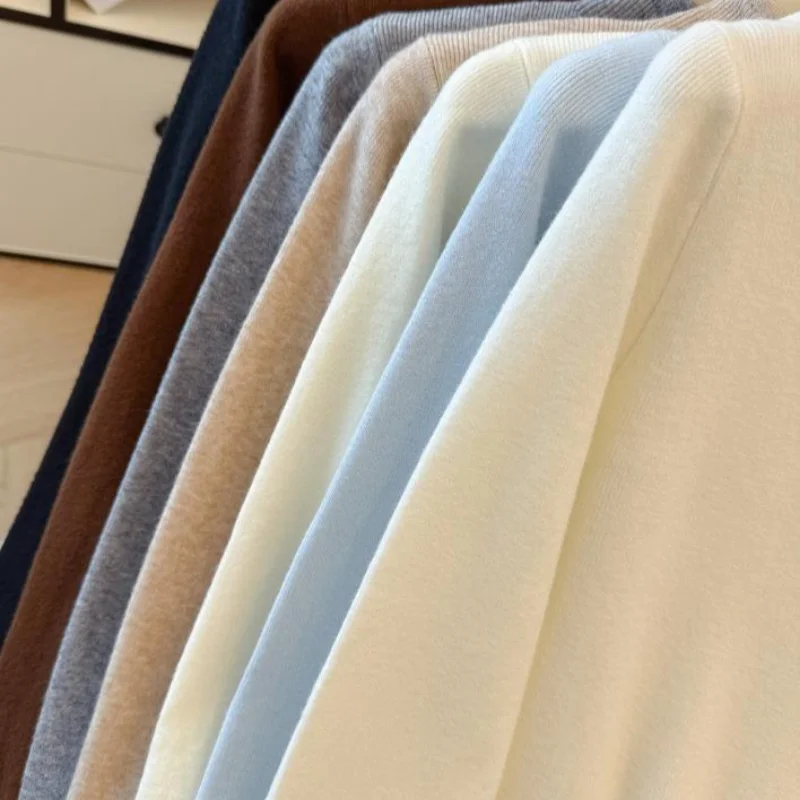 Stand Collar Knitted Long-sleeved Base Shirt Women in Spring Autumn and Winter New Pullover Sweater Tops Underwear Women