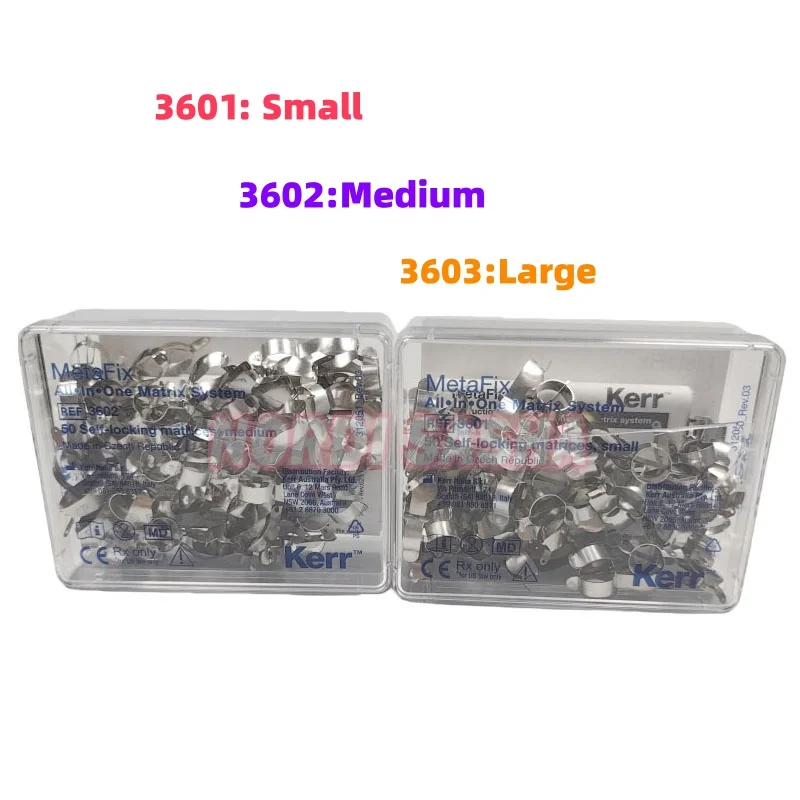 

50 шт./кор. стоматологические Kerr MataFix универсальная матричная система самоблокирующиеся матрицы MetaFix сменный блок 3601S/3602M/3603L