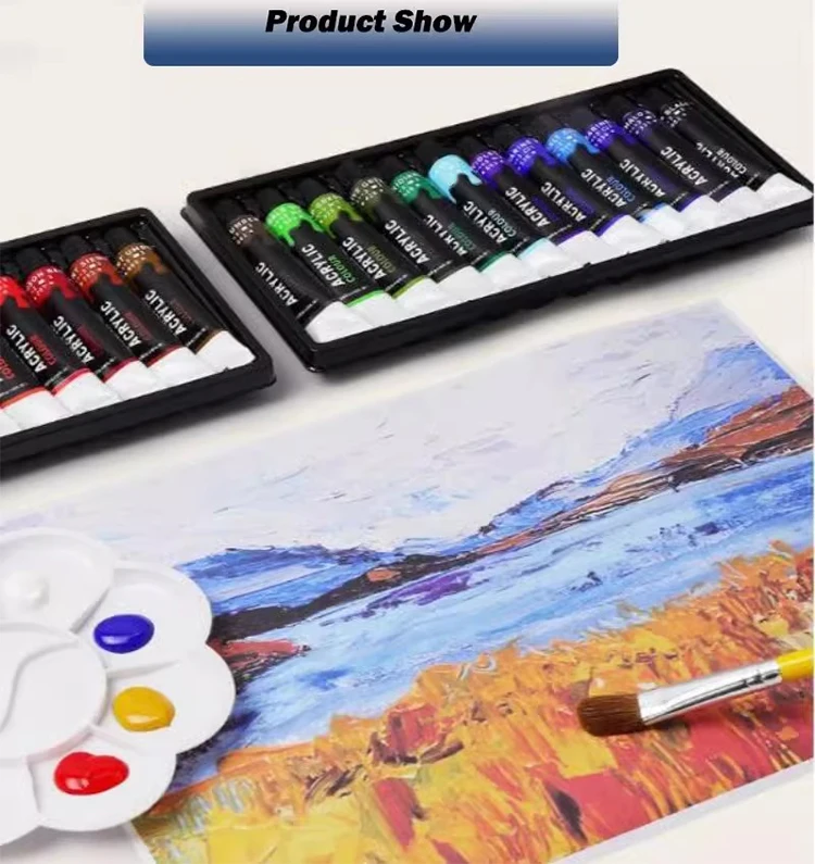 Professionelles Metallic-Acrylfarben-Set, 12/24 Farben, 12 ml Tuben, geeignet für die meisten Oberflächen, einschließlich Leinwandpapier und Holz ﻿ – Detail 6