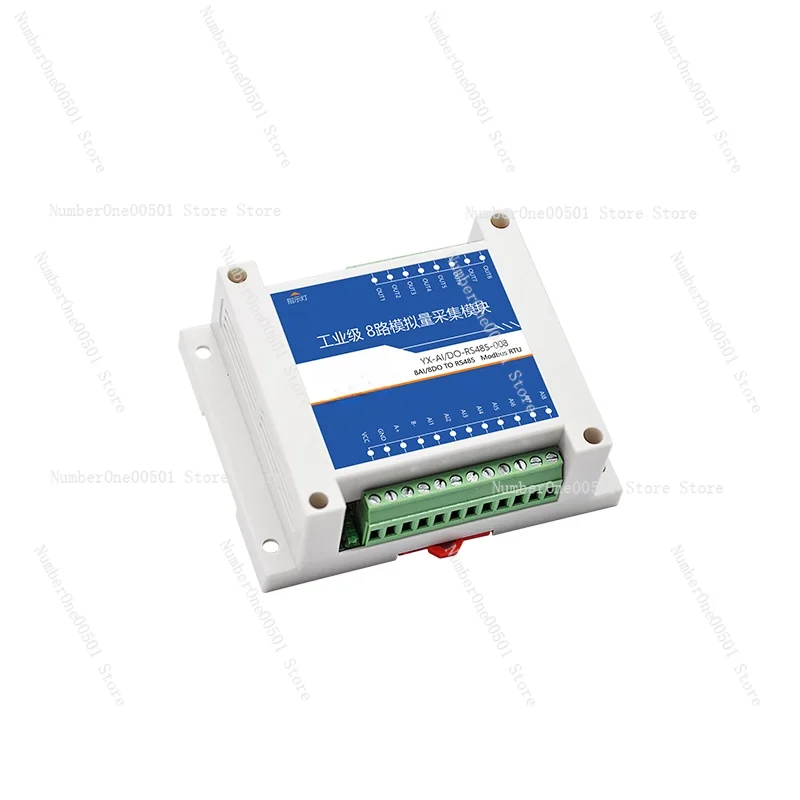 8-channel analog signal acquisition 4-20mA to rs485 Modbus current and voltage input 8DO output