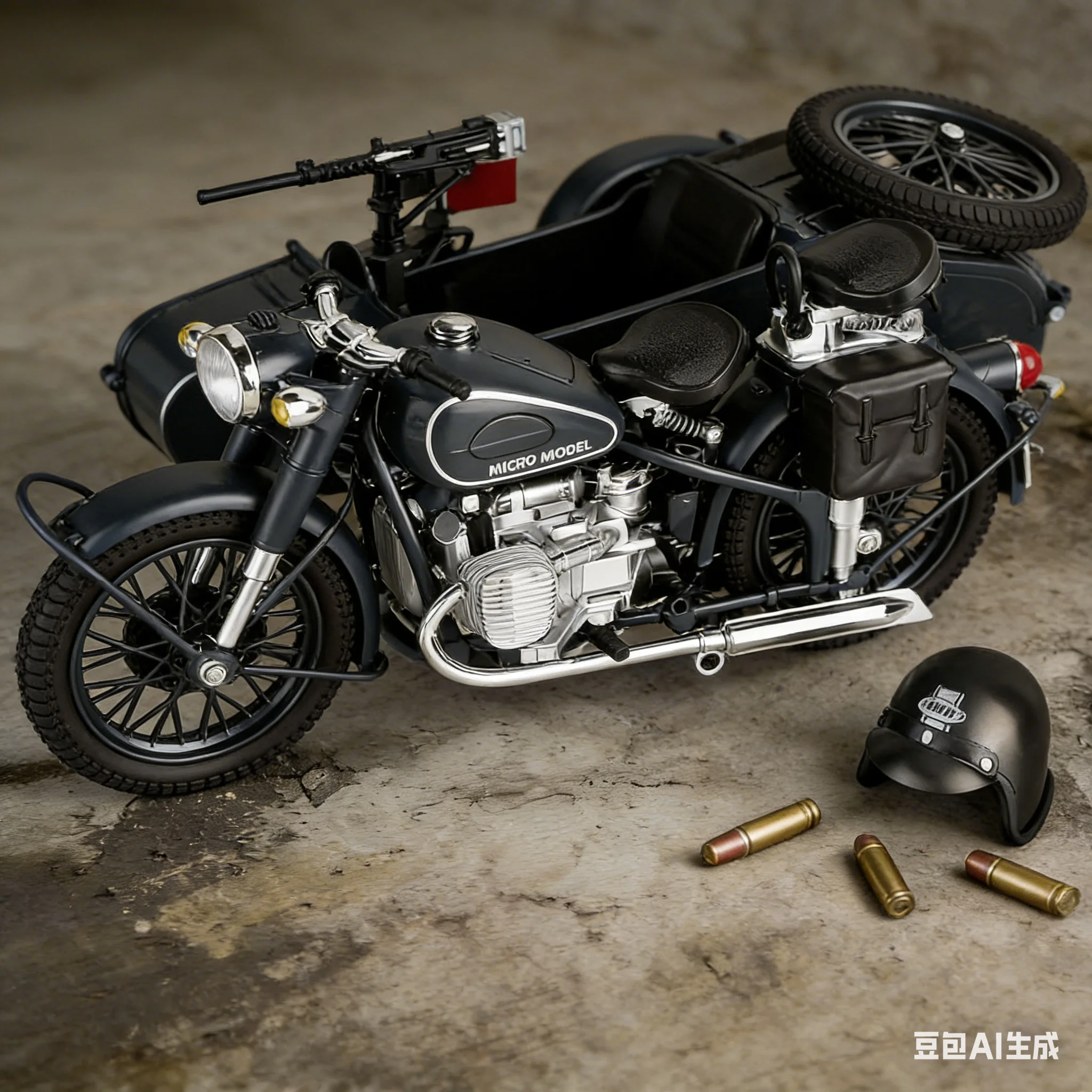 

1:10 Sidecar Three-Wheeled Alloy Motorcycle Model, Collectible Exquisite Decoration