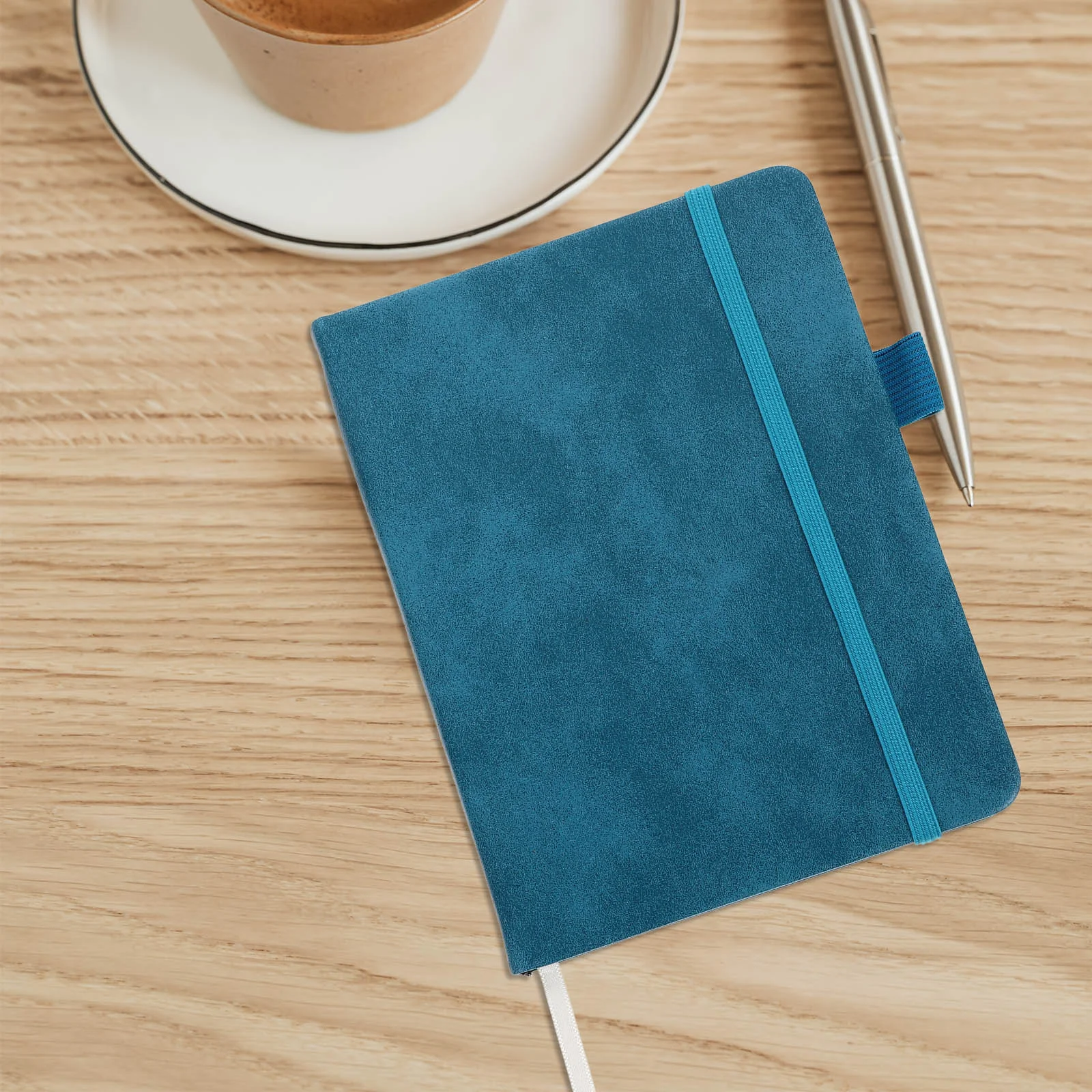 Password Book Address Phone Imitation Index Page with Pen Insert Strap (sky Blue ) Small Home Office Portable