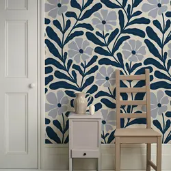 Abstract Navy Large Floral Wallpaper Peel and Stick ,Self-adhesive Or Traditional Flowers Wallpaper For Home Decoration Wall Art